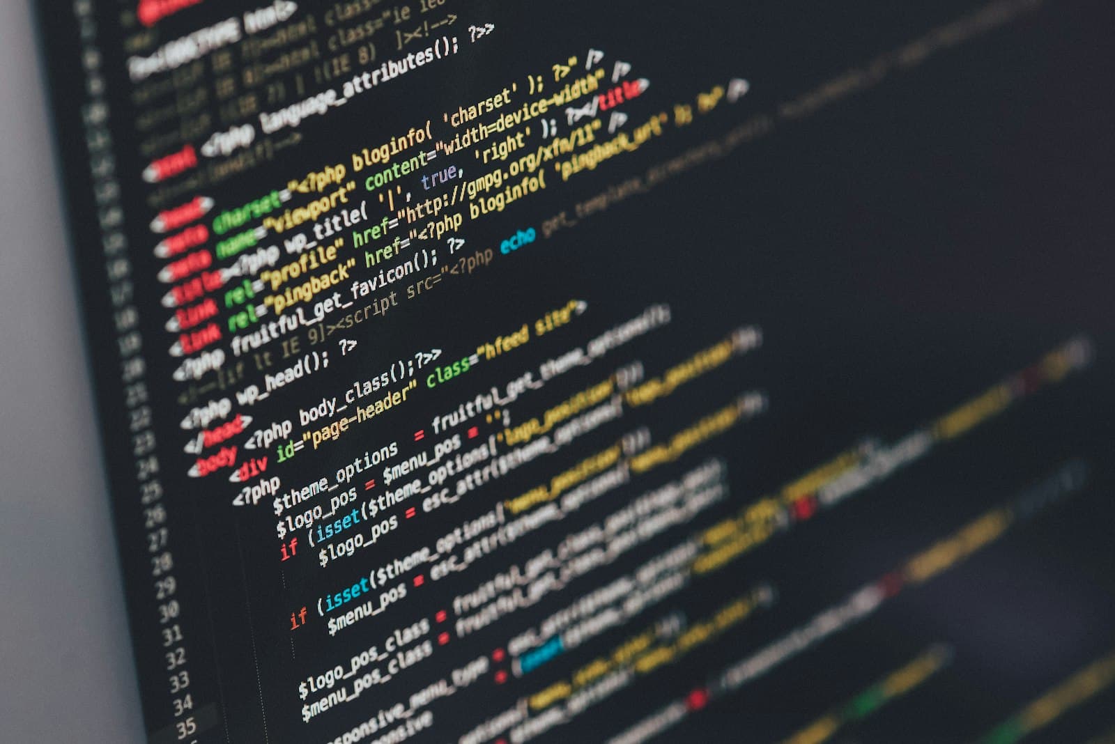 Monitor displaying programming code