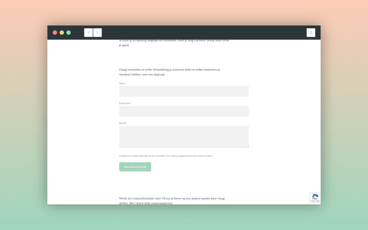 Contact pagina van Equilibra website