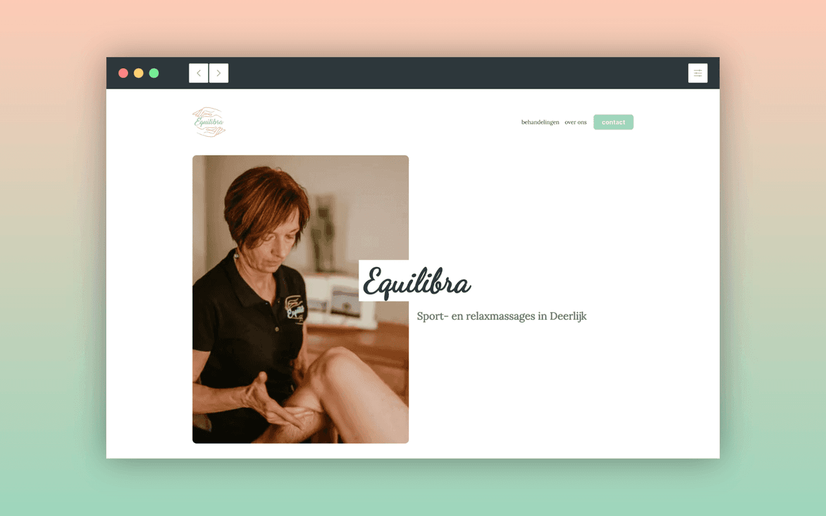 Homepage van Equilibra website