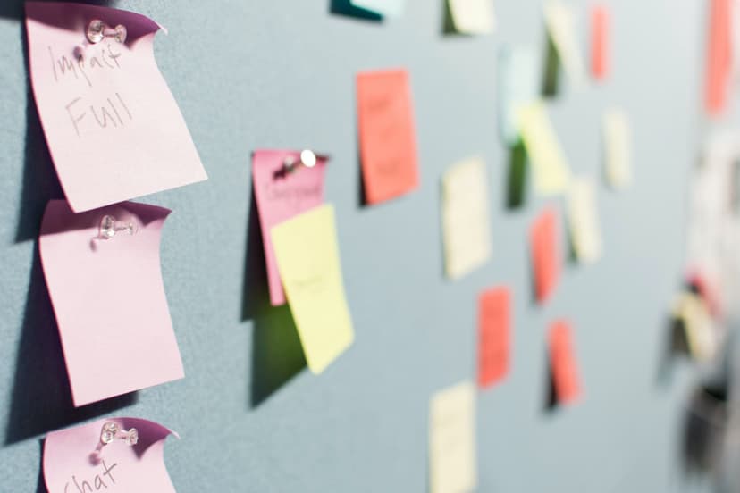 post-its on a
wall